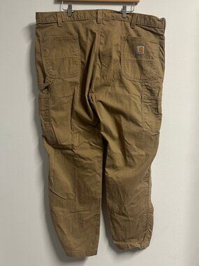 Y2K Carhartt Khaki Brown Mens Relaxed Fit Pants Workwear Size 44x30